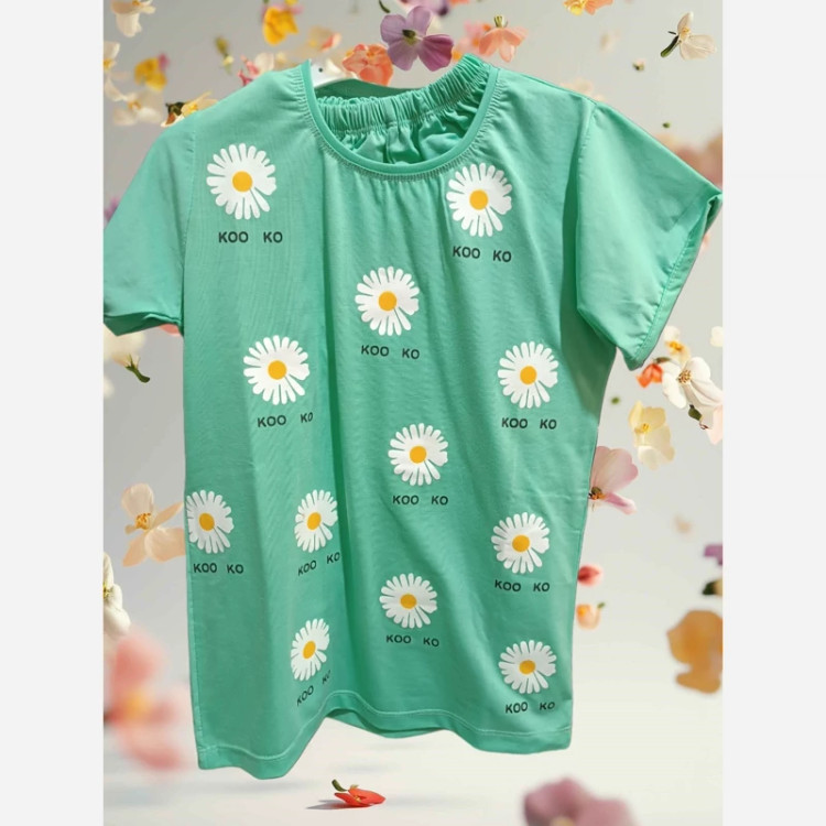 مشخصات تیشرت شلوارک بابونه جنس اسپان