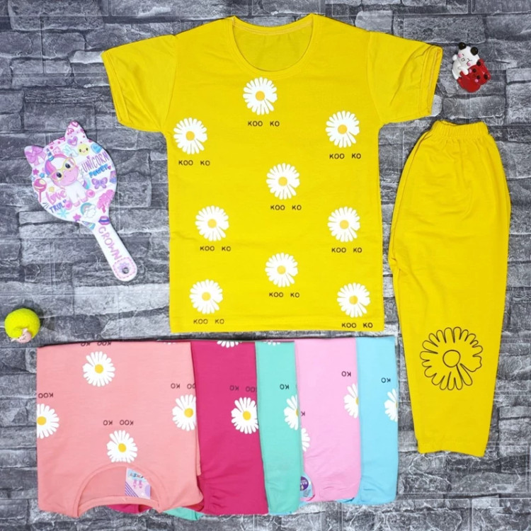 تیشرت شلوارک دخترانه جنس اسپان