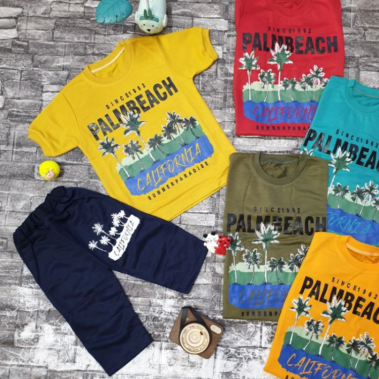 تیشرت شلوارک پسرانه طرح درخت نخل