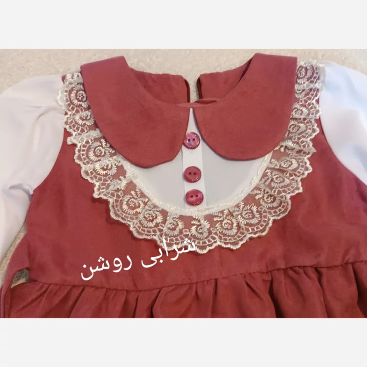 سارافون دخترانه شرابی رنگ