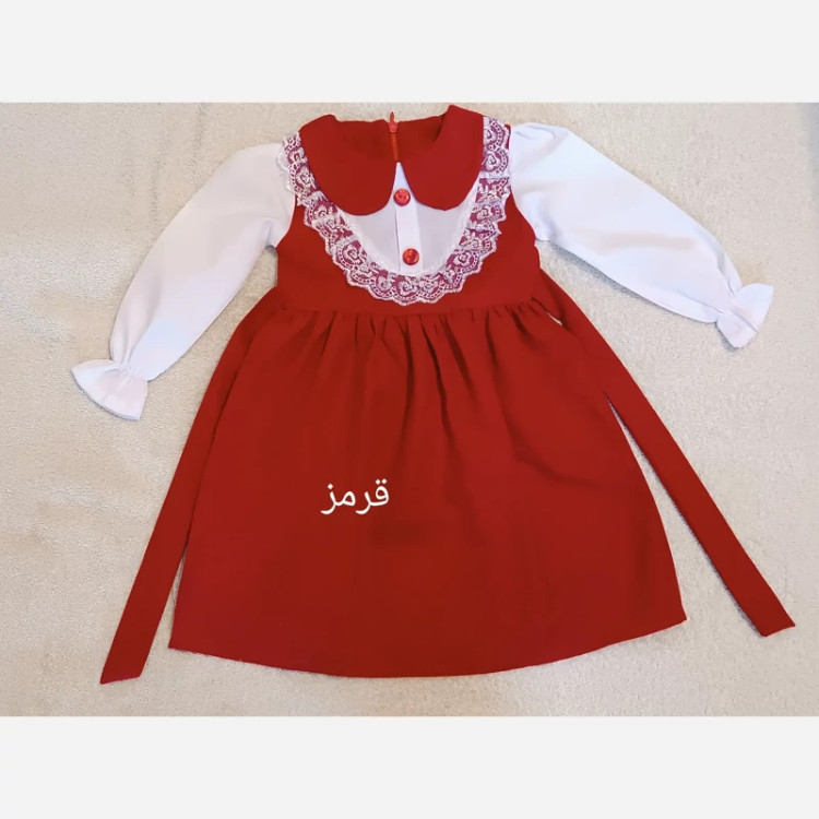 سارافون دخترانه قرمز رنگ