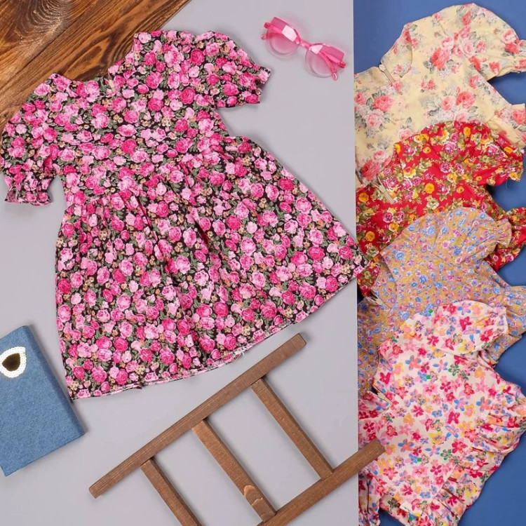 سارافون دخترانه نخ پنبه