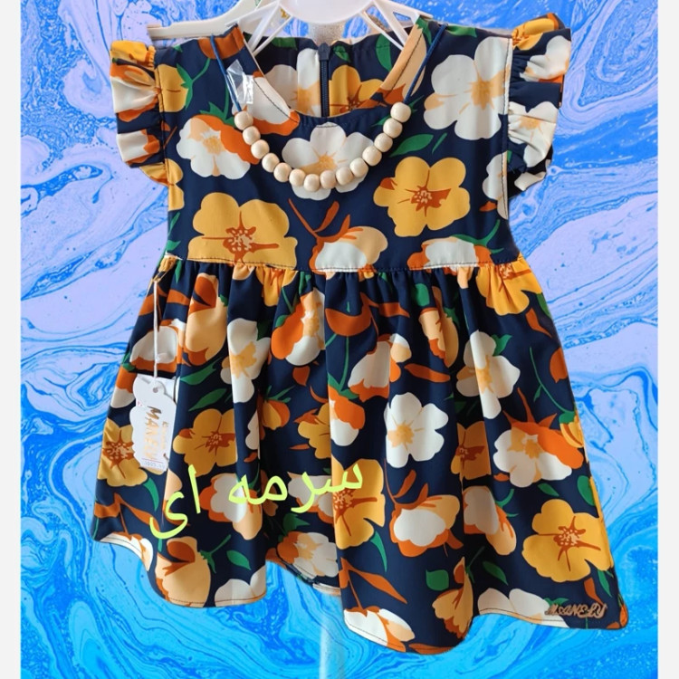 پیراهن دخترانه سرمه ای