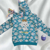 لباس گرم دخترانه هودی دخترانه جنس ملانژ تو کرکی