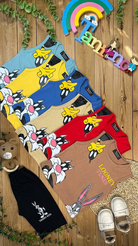 تیشرت شلوارک پسرانه طرح حیوانات