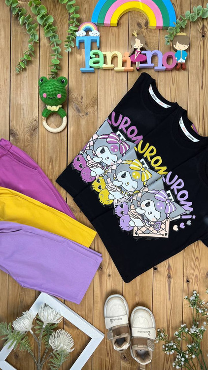 تیشرت شلوارک دخترانه طرح کرومی