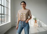 لباس زنانه کراپ کتونی بنددار نگینی